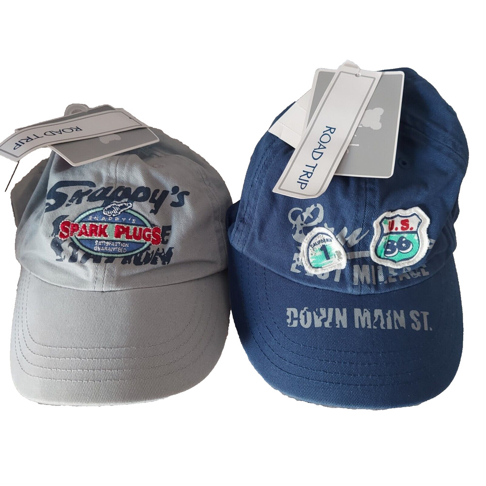 Koala Kids Baseball Cap Toys "R" Us Blue Gray Car Travel Lot Of 2 Hats Route 66